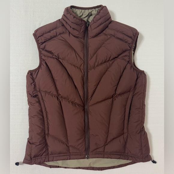 REI Womens Goose Down Puffer Vest Full Zip Maroon Size Small Outdoor Hiking - Picture 10 of 11